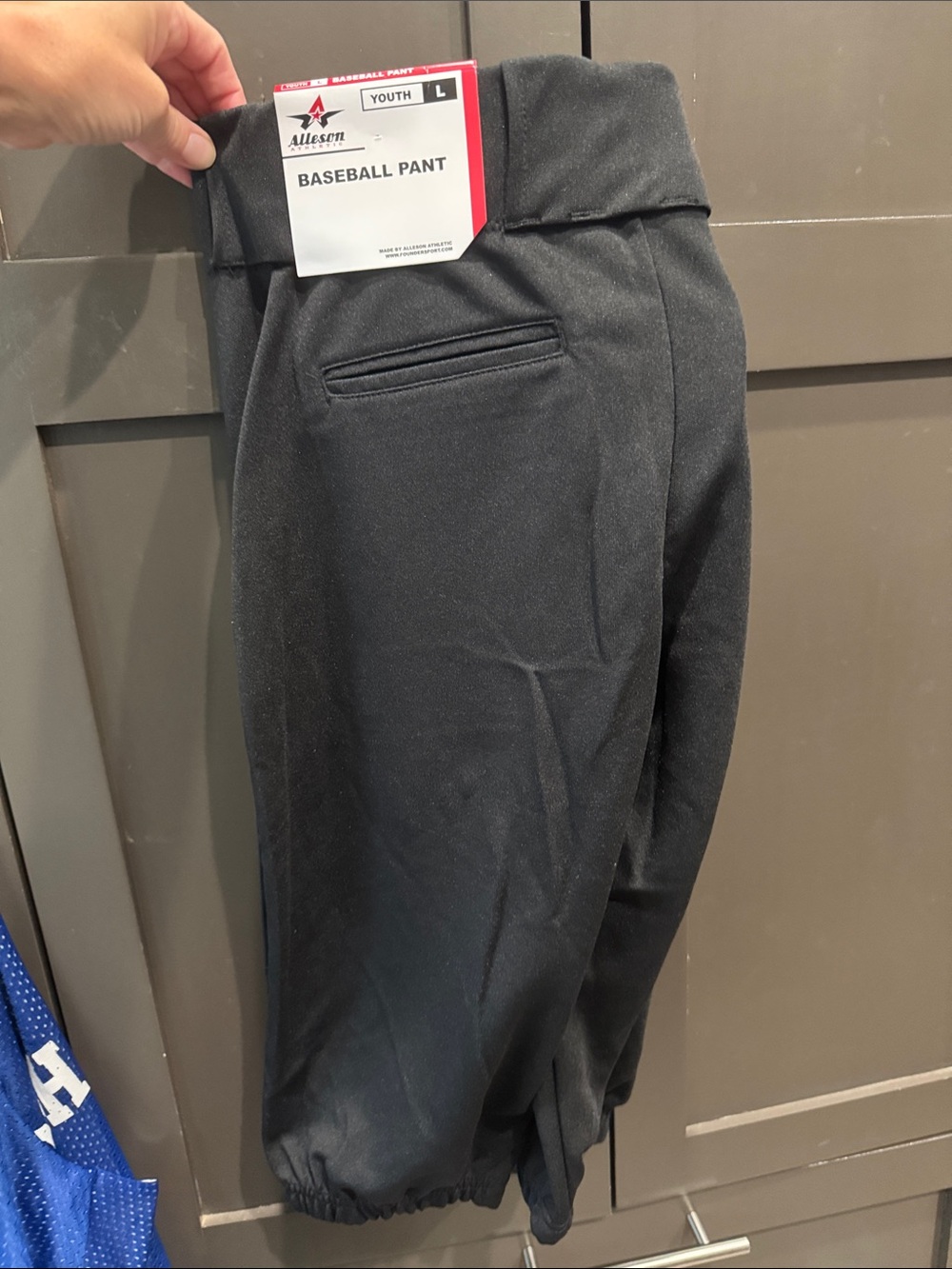 Youth Black Baseball Pants - Elastic Cuff